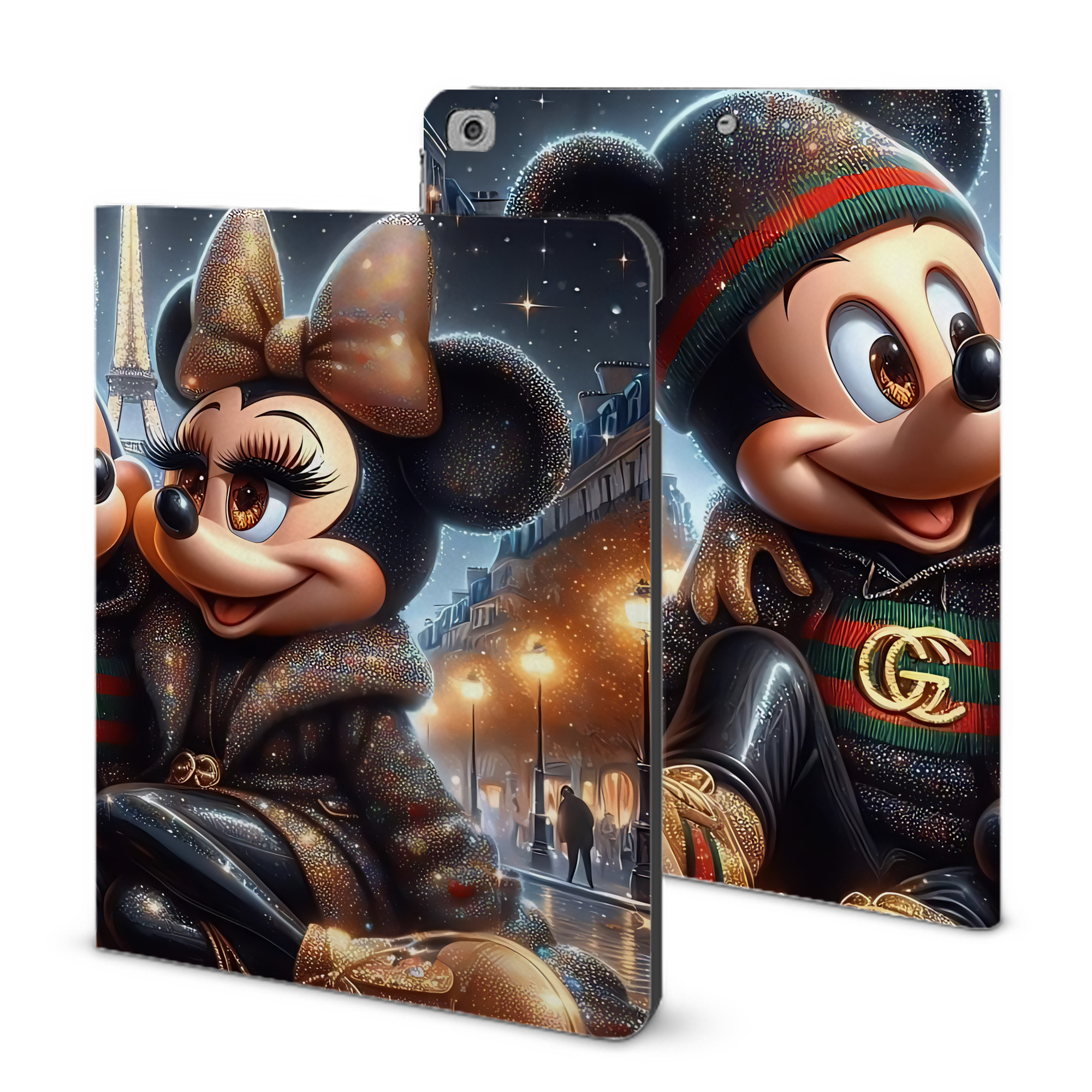 （画像用） ミッキーマウス Mickey Mouse IPad ケース ブック型 PUレザー TPU 耐衝撃 軽量 薄型 ペン収納なし 全面保護 IPad 各モデル対応